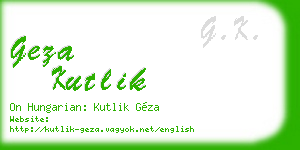 geza kutlik business card