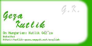 geza kutlik business card